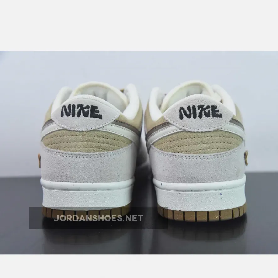 Custom Nike Dunk Low ’85 Double Swooshes’ Grey Brown Custom Nike Dunk Low ’85 Double Swooshes’ Grey Brown