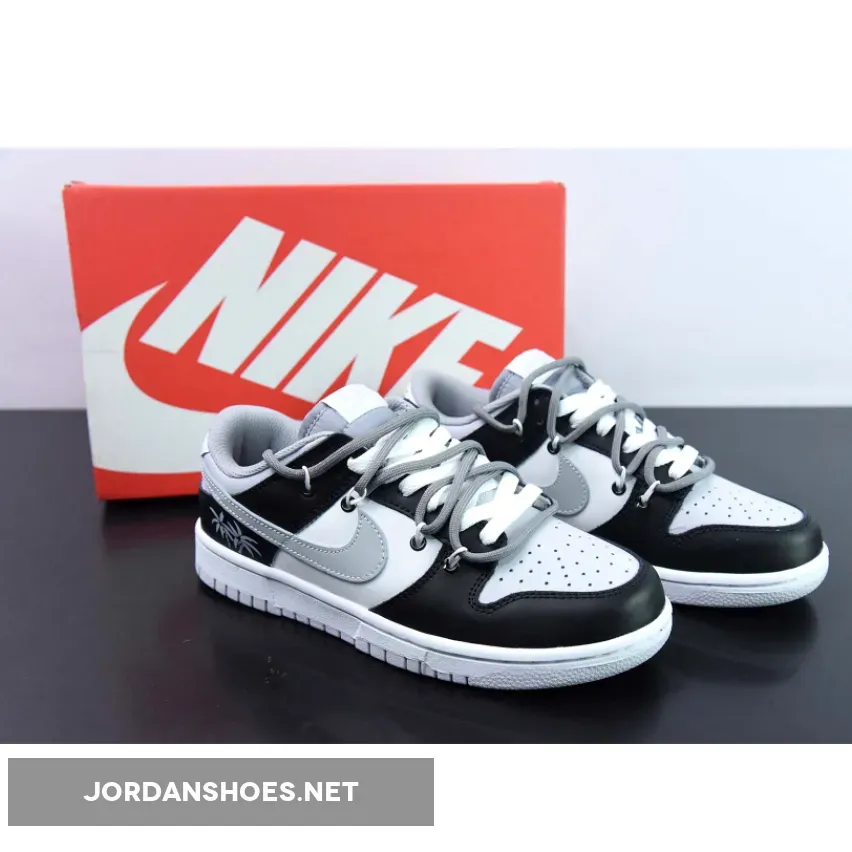 Custom Nike Dunk Low Black White Grey