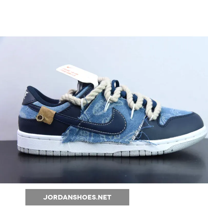 Custom Nike Dunk Low Denim Navy Blue Custom Nike Dunk Low Denim Navy Blue