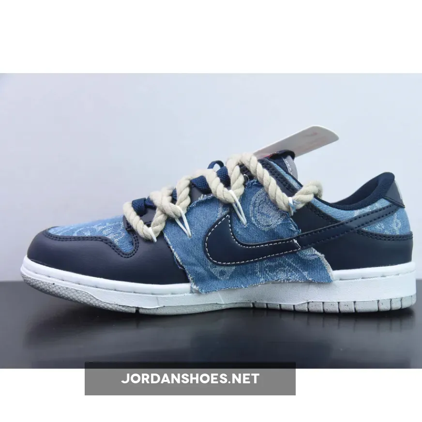 Custom Nike Dunk Low Denim Navy Blue Custom Nike Dunk Low Denim Navy Blue