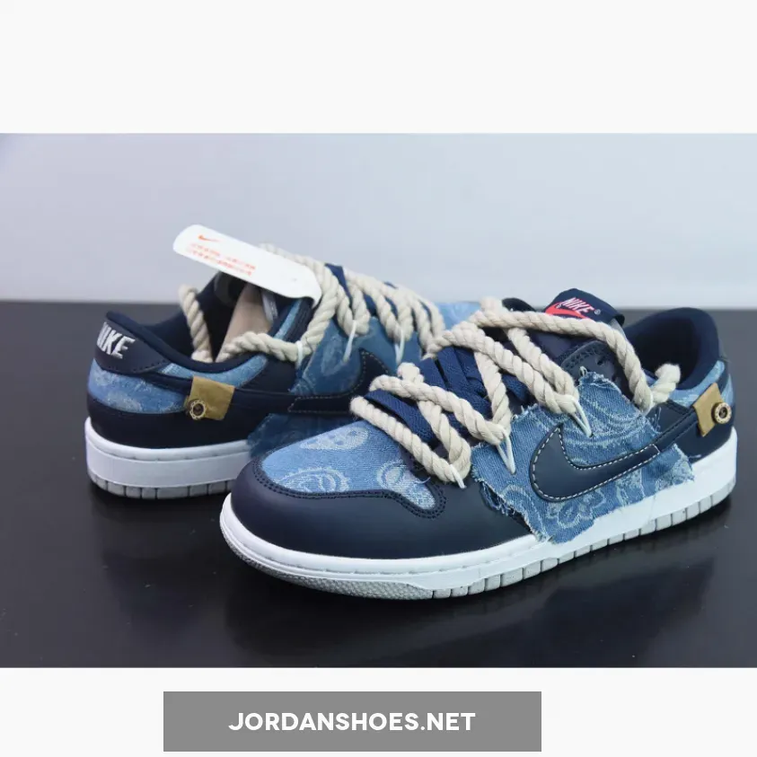 Custom Nike Dunk Low Denim Navy Blue Custom Nike Dunk Low Denim Navy Blue