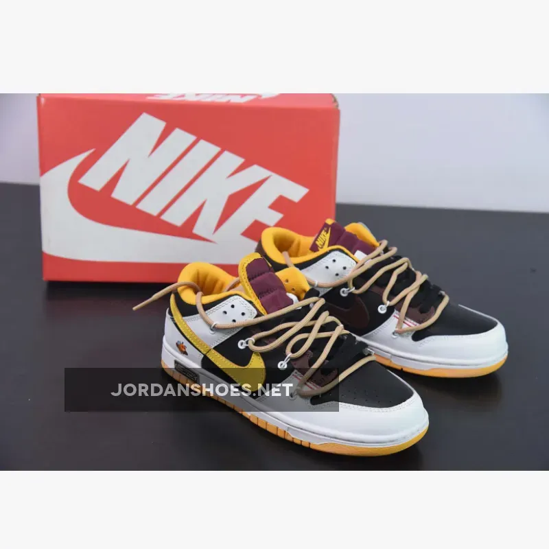 Custom Nike SB Dunk Low ‘Bee’ White Balack Yellow