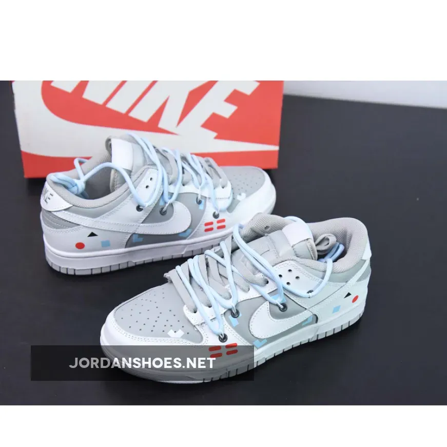 Custom Nike SB Dunk Low White Cool Grey Custom Nike SB Dunk Low White Cool Grey