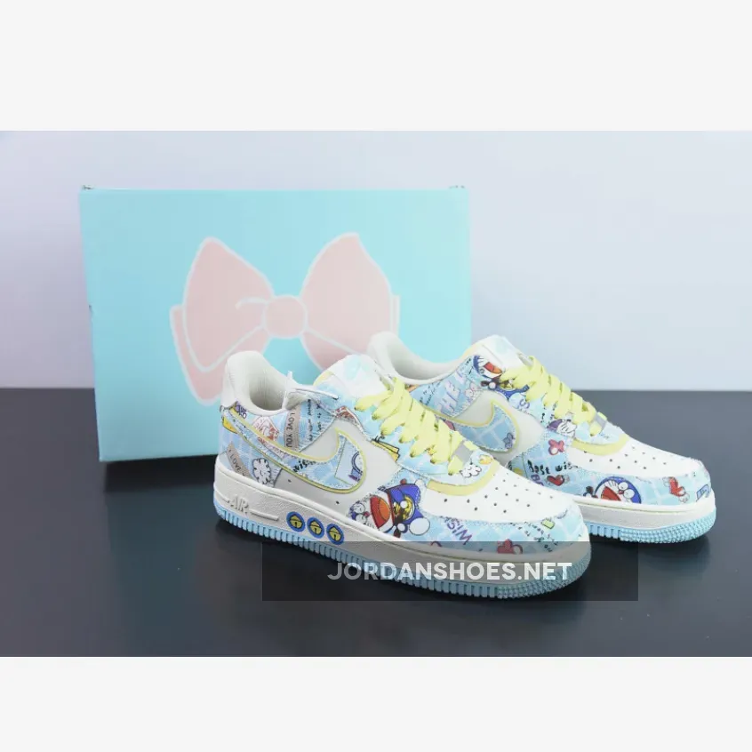 Doraemon x Nike Air Force 1 Low Custom White Blue Yellow