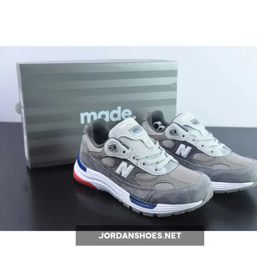 New Balance 992 Grey Red Blue