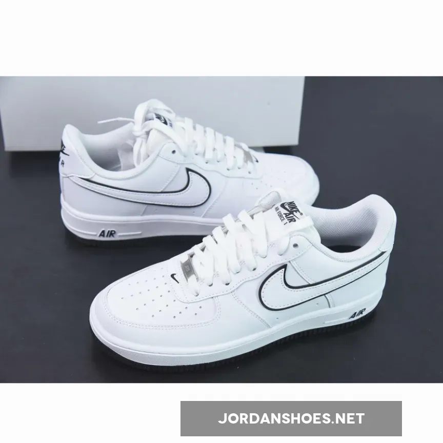 Nike Air Force 1 Low Outline Swoosh White Black Nike Air Force 1 Low Outline Swoosh White Black