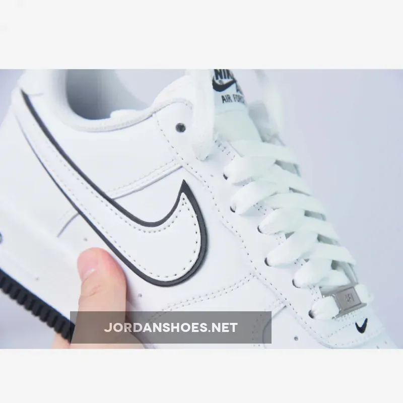 Nike Air Force 1 Low Outline Swoosh White Black Nike Air Force 1 Low Outline Swoosh White Black