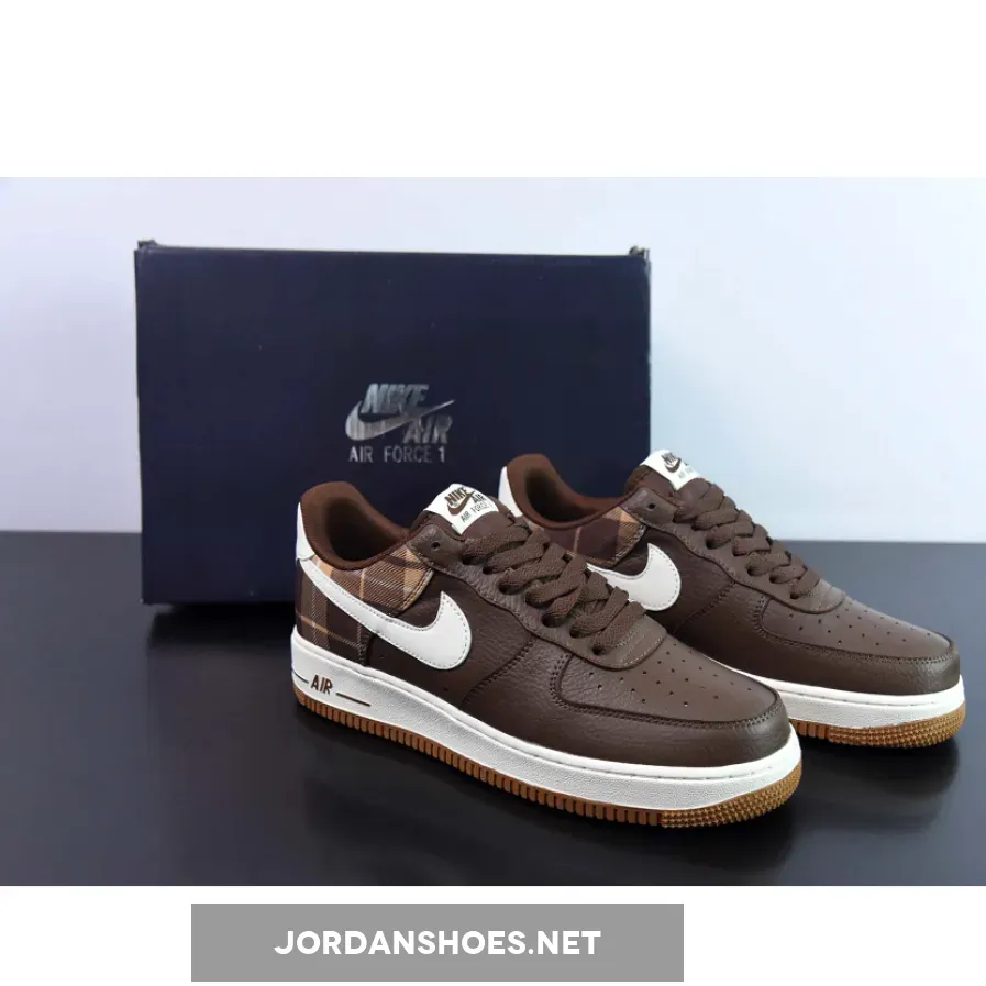 Nike Air Force 1 Low Plaid Cacao Wow/Pink Bloom