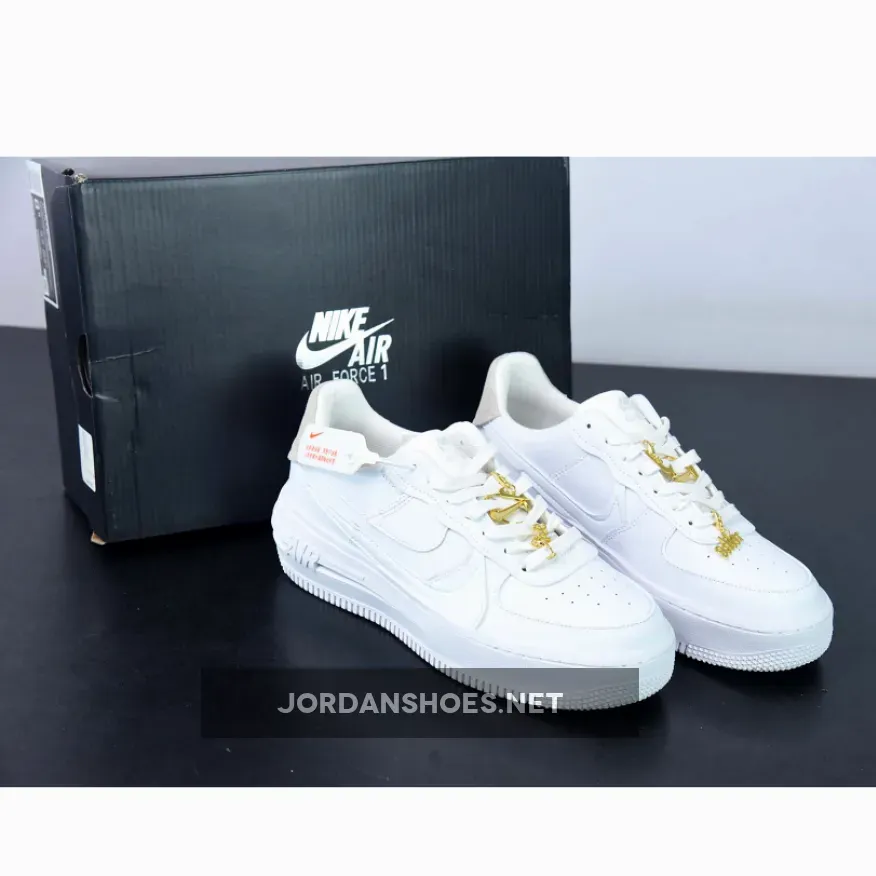 Nike Air Force 1 PLT.AF.ORM "Bling" White/Metallic Gold