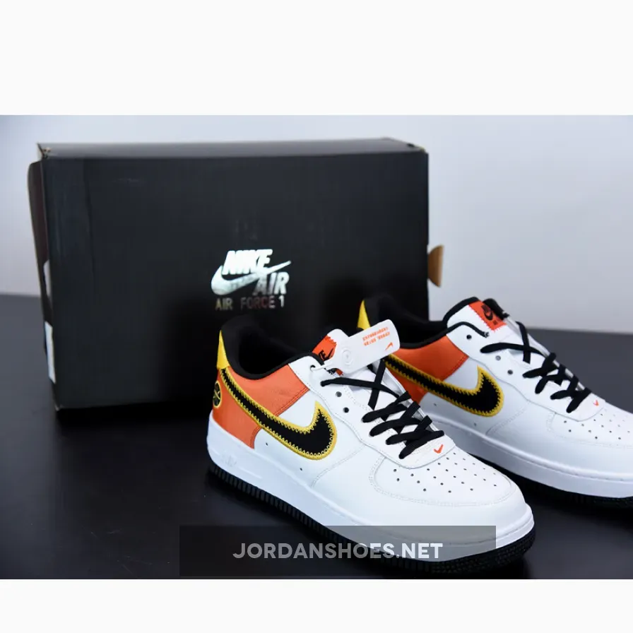 Nike Air Force 1 "Raygun" White/Black-Orange Flash-Amarillo