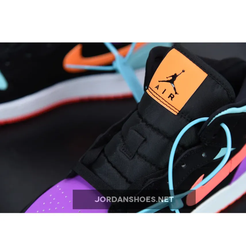 Nike Air Jordan 1 Mid Black Multi-Color Reflective Nike Air Jordan 1 Mid Black Multi-Color Reflective