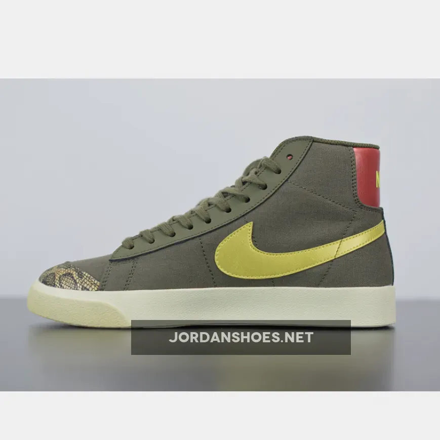 Nike Blazer Mid ’77 "Olive Snakeskin" Medium Olive/Lemon Venom-Fossil Nike Blazer Mid ’77 "Olive Snakeskin" Medium Olive/Lemon Venom-Fossil