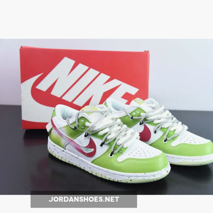 Nike Dunk Low Custom Green White Red