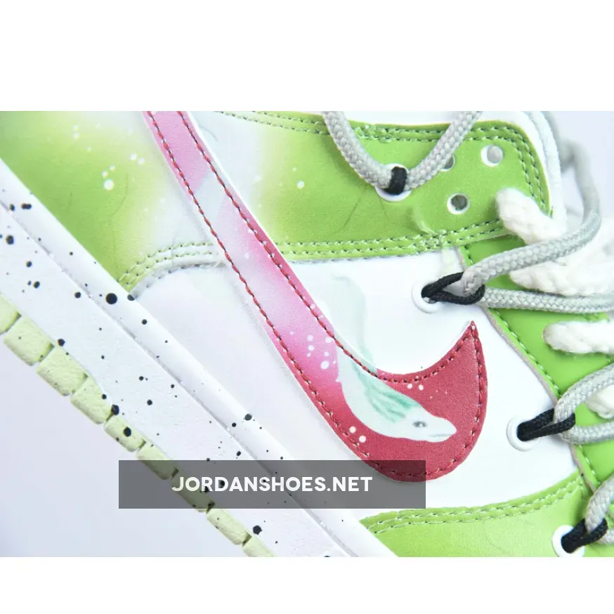 Nike Dunk Low Custom Green White Red Nike Dunk Low Custom Green White Red