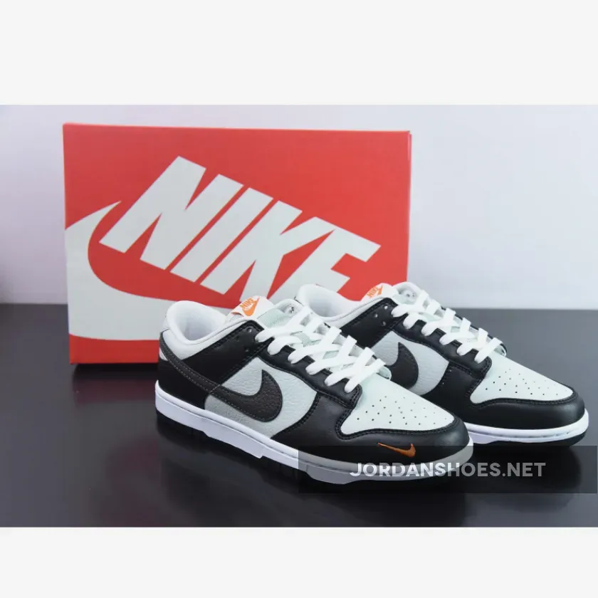 Nike Dunk Low Grey Black Orange Mini Swoosh
