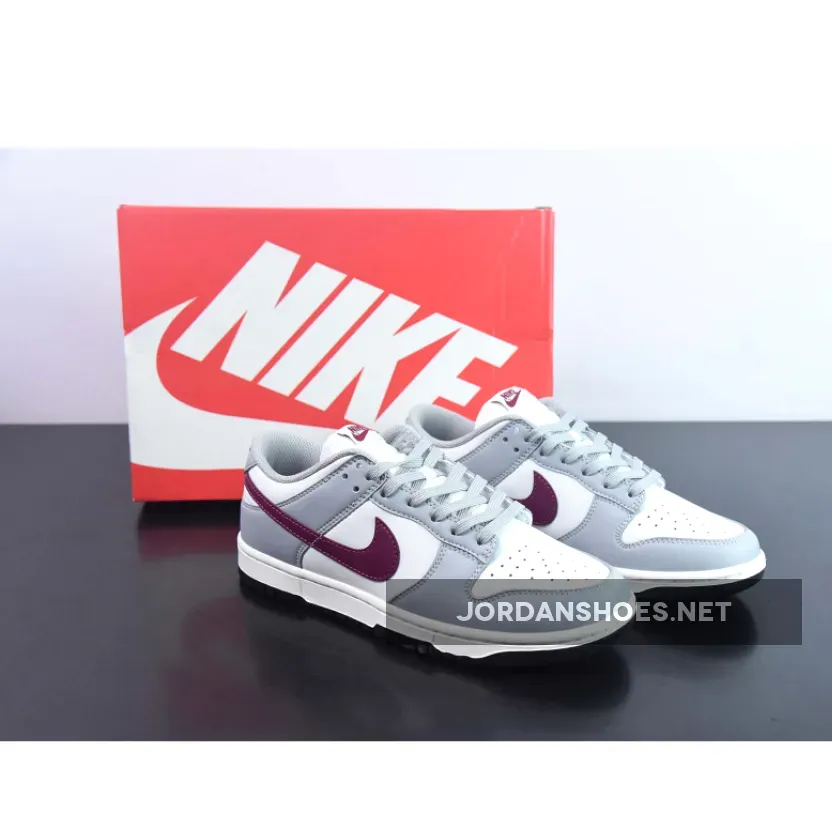 Nike Dunk Low White Grey Team Red