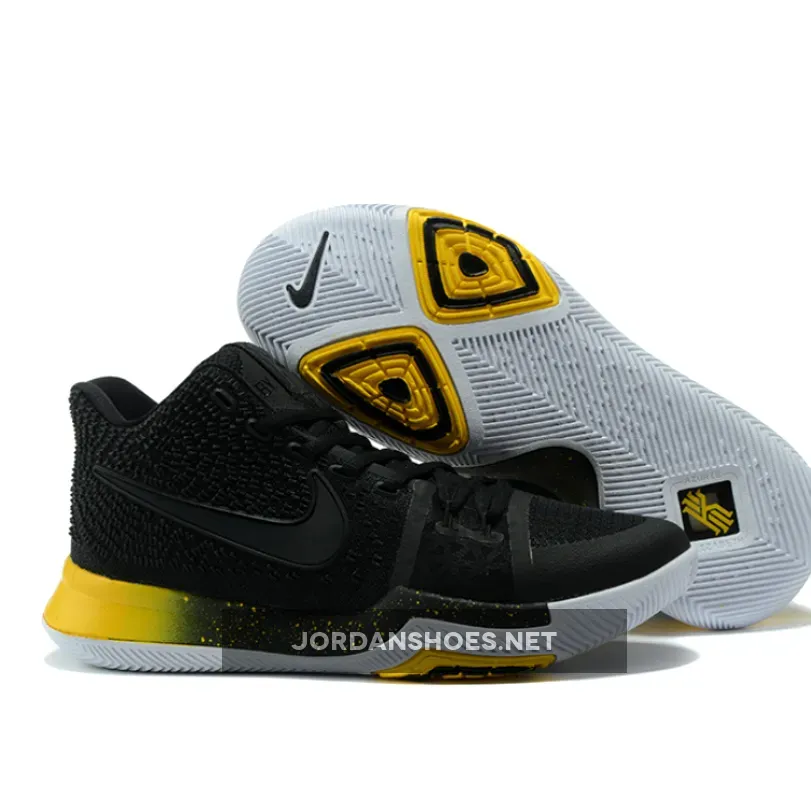 Nike Kyrie 3 Black and Black-Varsity Maize-White