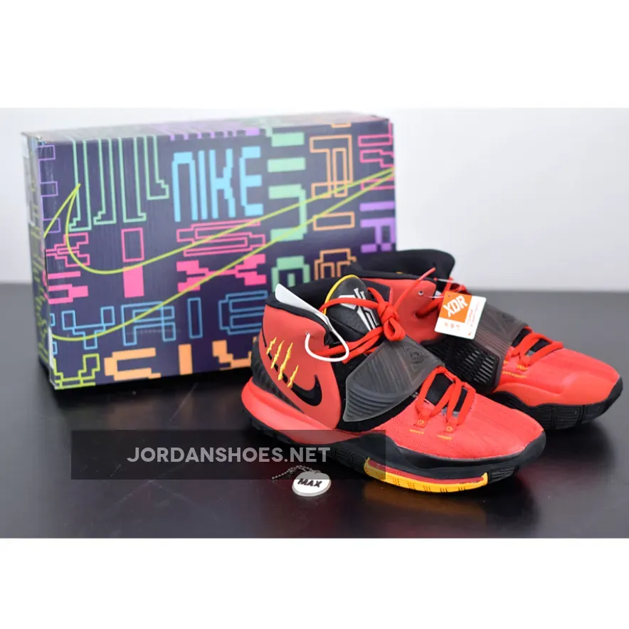 Nike Kyrie 6 "Bruce Lee" Comet Red/Black-Metallic Silver-Del Sol
