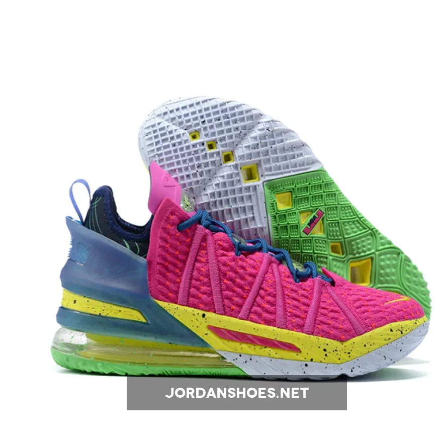 Nike LeBron 18 "Los Angeles By Night" Pink Prime/Multicolor-Blue Void