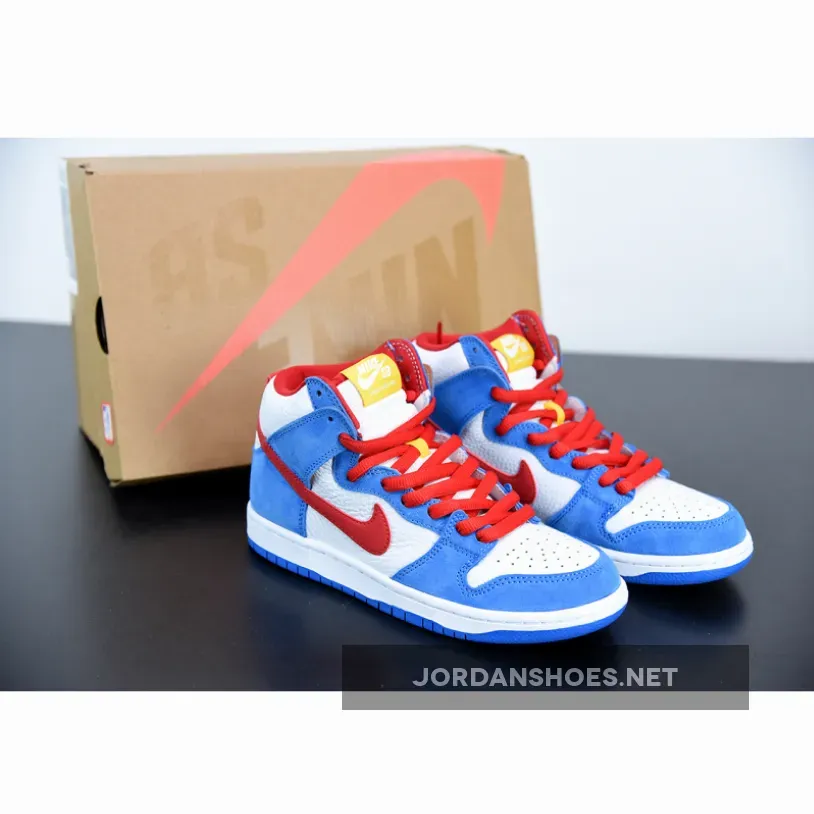 Nike SB Dunk High "Doraemon" Light Photo Blue/University Red