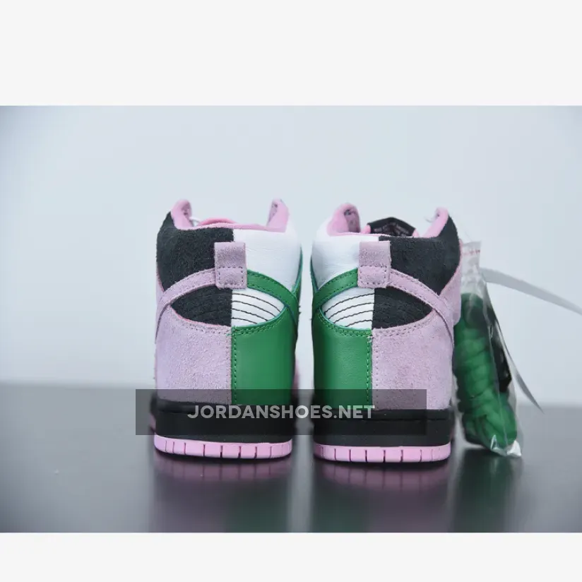 Nike SB Dunk High "Invert Celtics" Black/Pink Rise-Lucky Green Nike SB Dunk High "Invert Celtics" Black/Pink Rise-Lucky Green