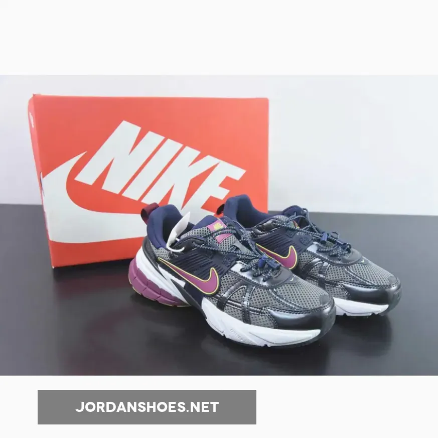 Nike V2K Run Obsidian Burgundy Volt