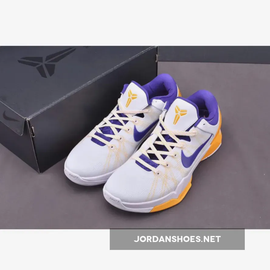 Nike Zoom Kobe 7 System ‘Lakers’ White/Concord-Del Sol Nike Zoom Kobe 7 System ‘Lakers’ White/Concord-Del Sol