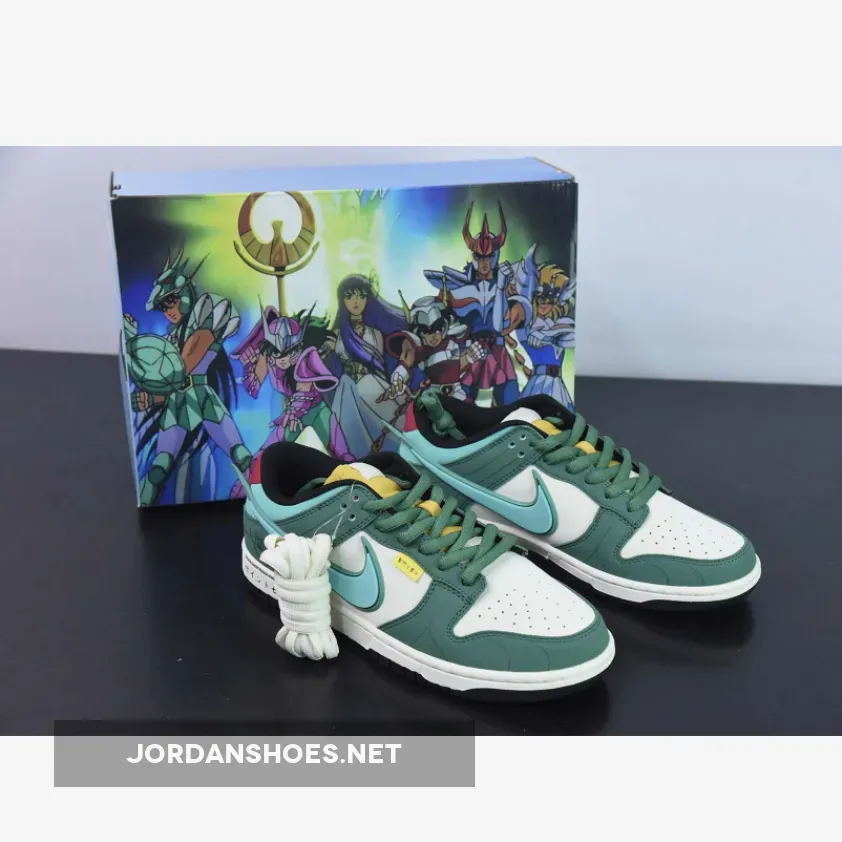 Saint Seiya x Nike Dunk Low Custom White Green