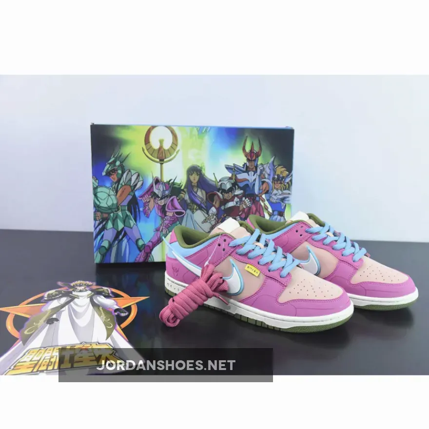 Saint Seiya x Nike Dunk Low Custom Purple Pink White