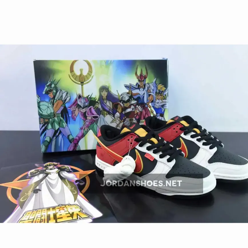 Saint Seiya x Nike Dunk Low Custom Red Black White