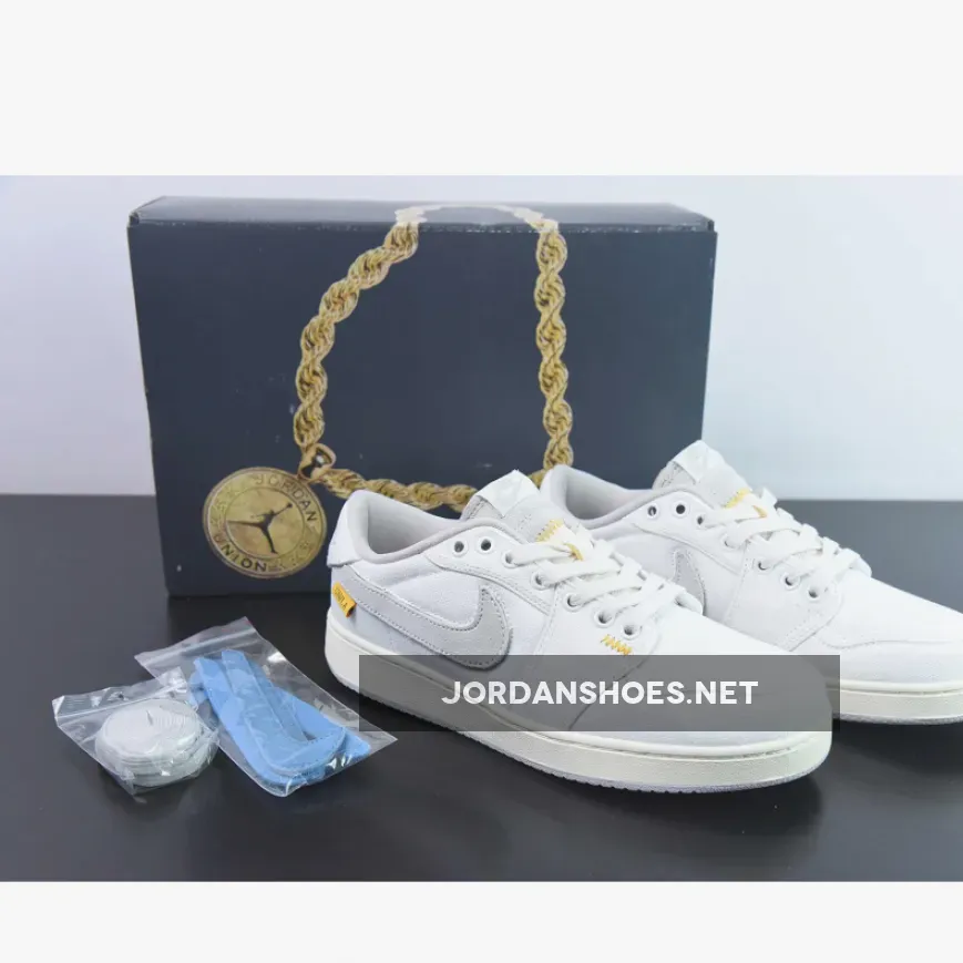 Union x AJKO 1 Low White/Sail-University Gold-Neutral Grey