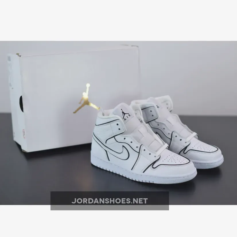 Wmns Air Jordan 1 Mid Se Iridescent Trim WHITE/WHITE AJ1